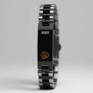 Matching Luxury Bracelet – Gold, Black & Blue for Rolex Oyster Perpetual